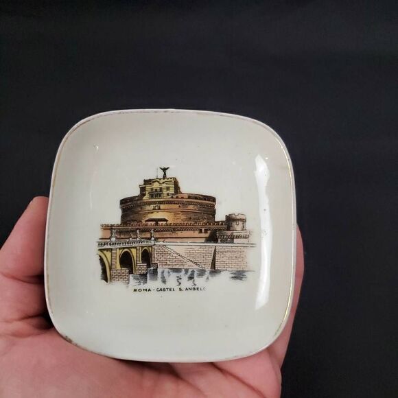 Verbano ROMA-CASTEL S. ANGELC, Collectable Plate, 3.5" Square Decorative Plate - Picture 4 of 4